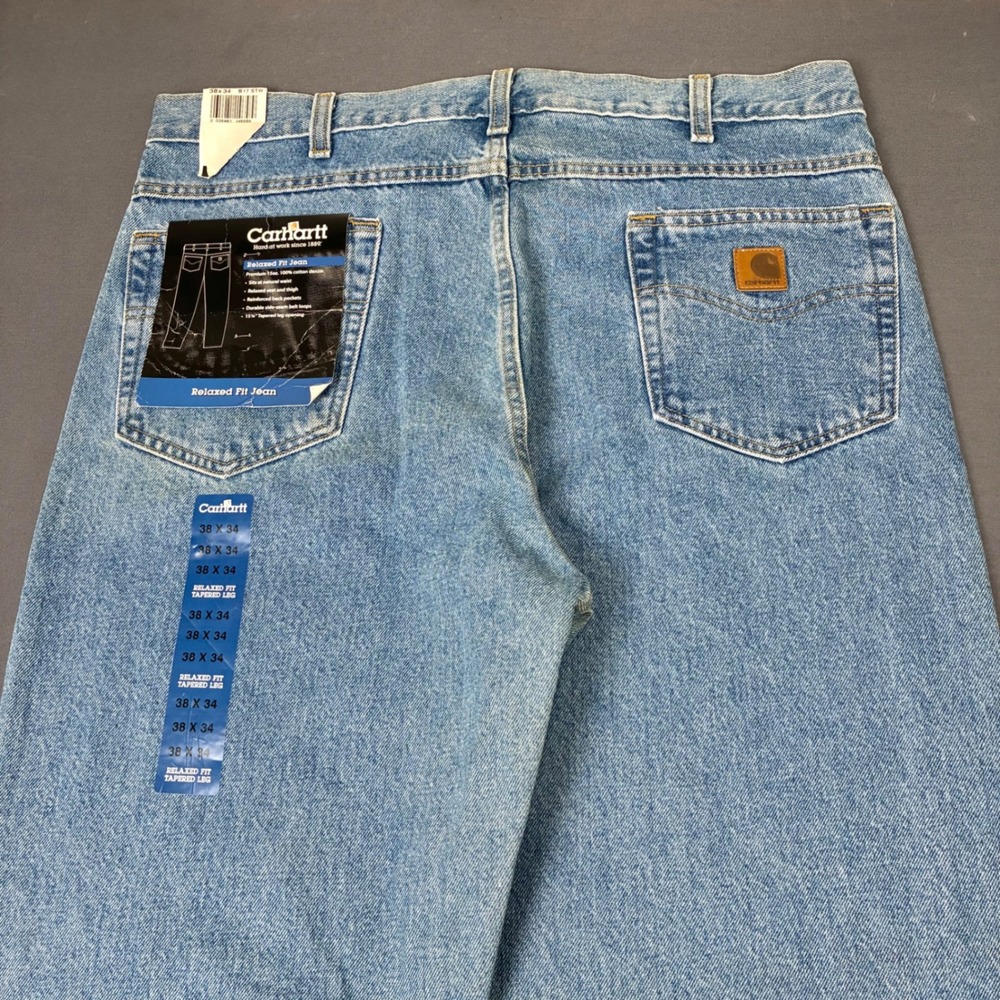 Carhartt Men's Relaxed Fit Straight Leg Light Wash Jeans Size 38x34 B17 STW